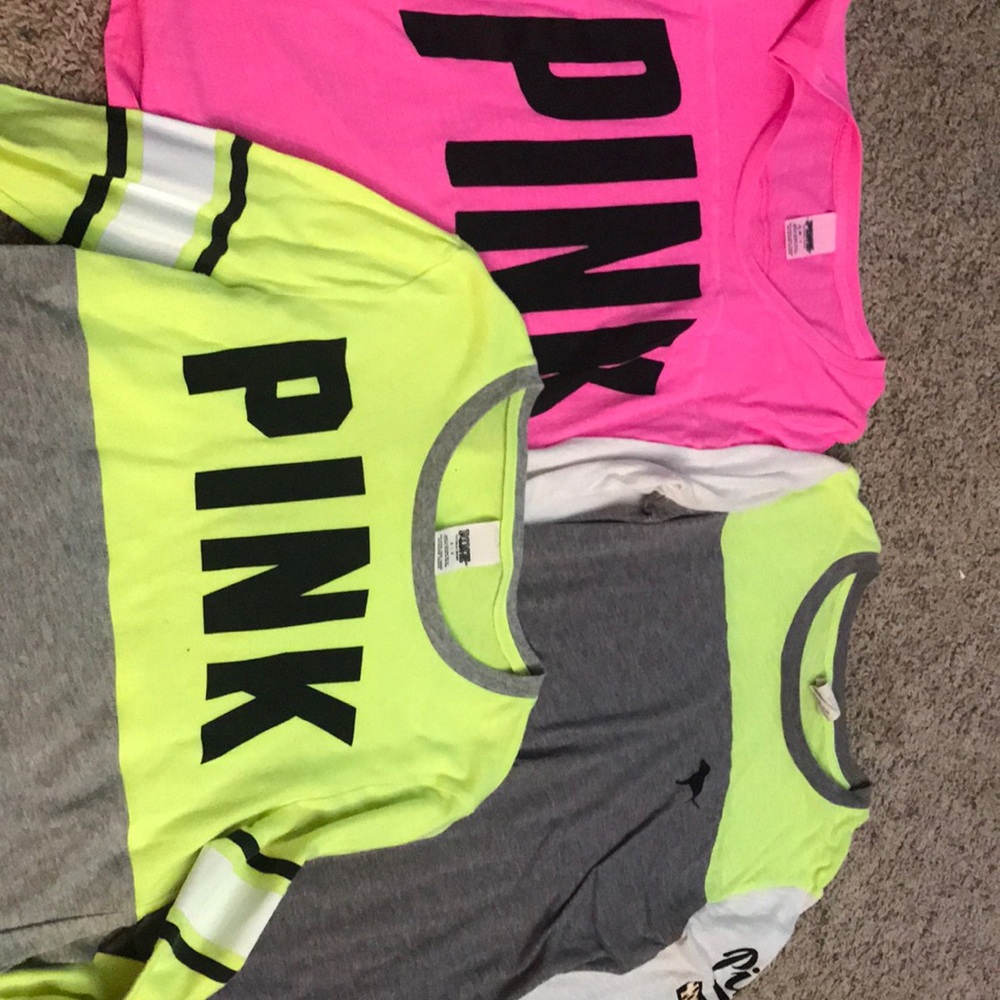 3 pink shirts